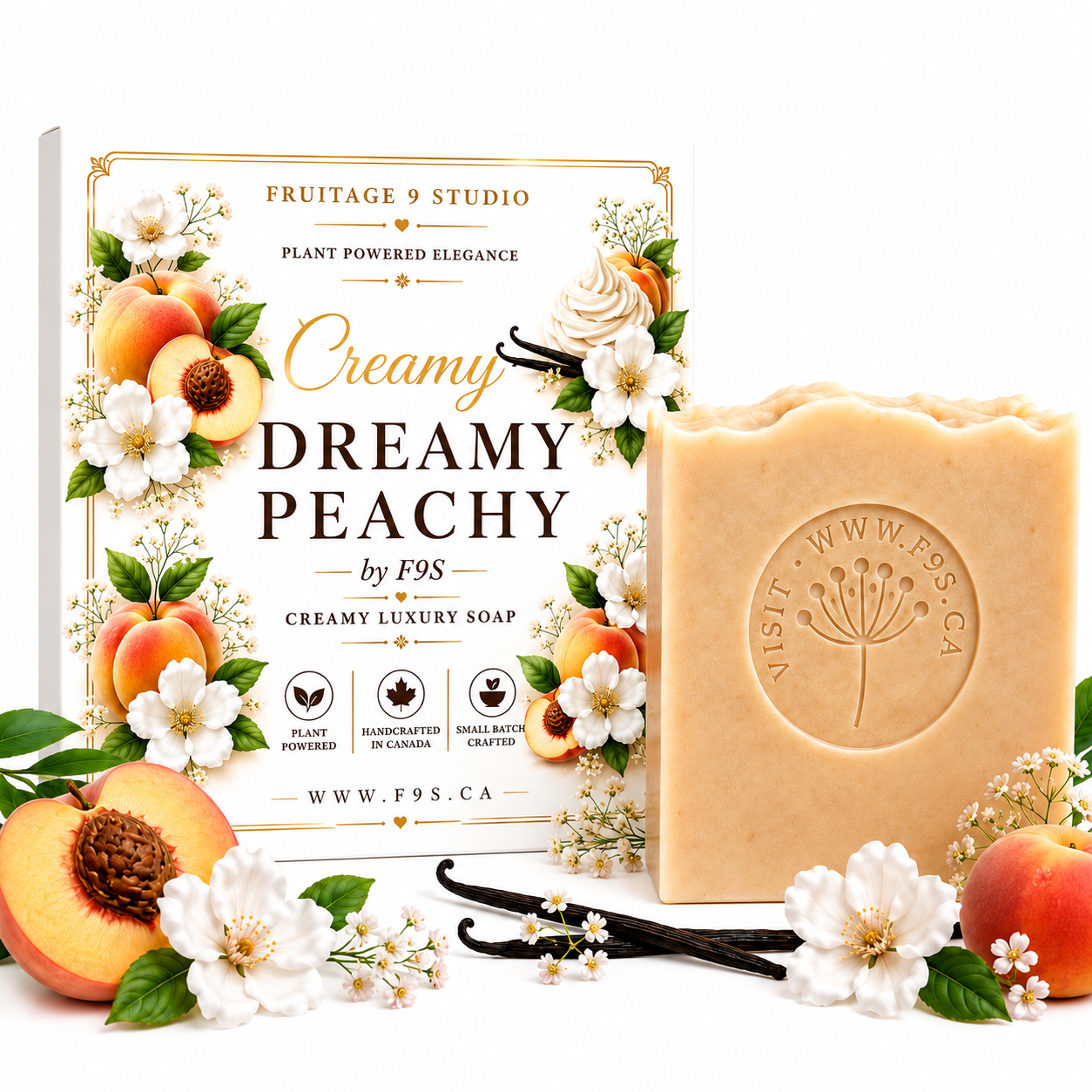Creamy Dreamy Peachy by f9s Luxury Bar Soap 2 for $15  Fruitage 9 Studio