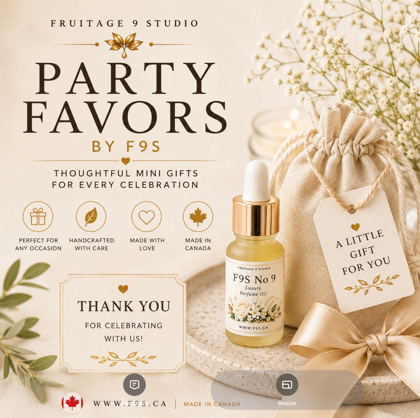 Fruitage 9 Studio Mini Event Favors  Fruitage 9 Studio