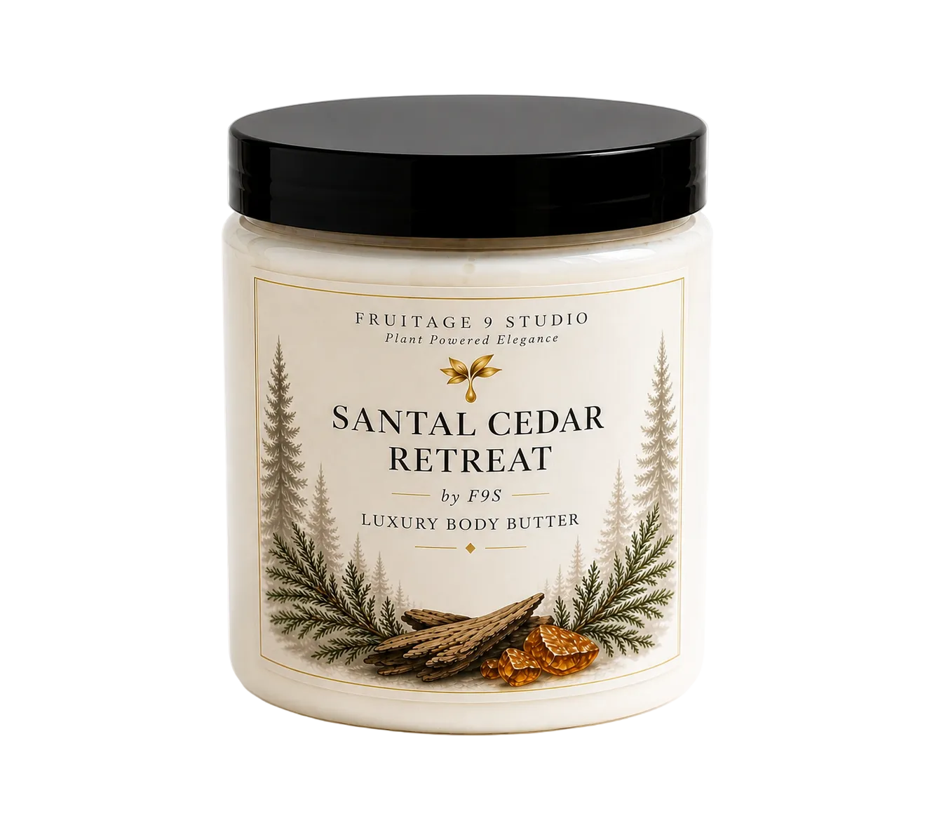Santal Cedar Retreat by f9s Luxury Body Butter For Men Fruitage 9 Studio