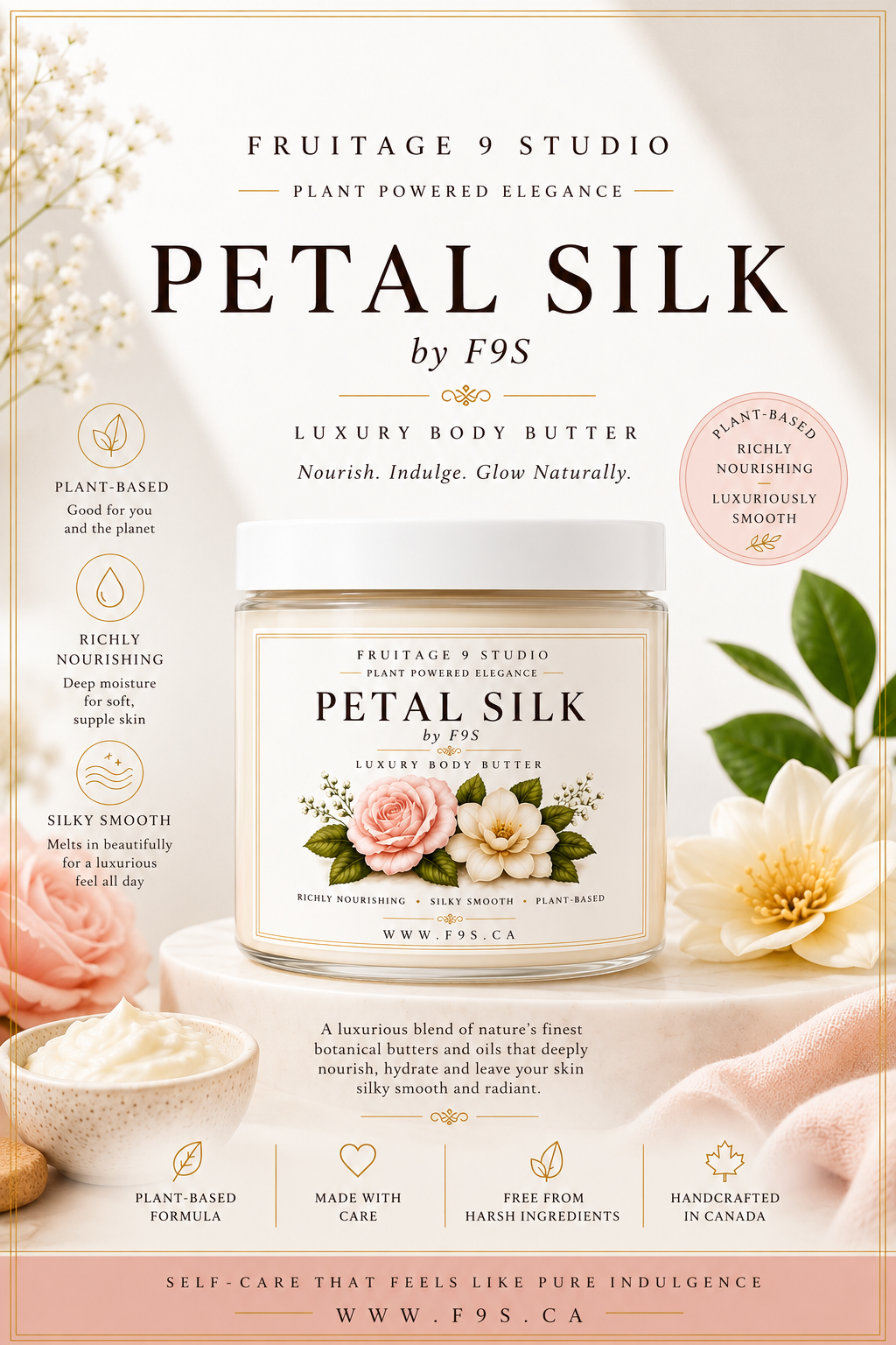 Petal Silk by f9s Luxury Body Butter  Fruitage 9 Studio