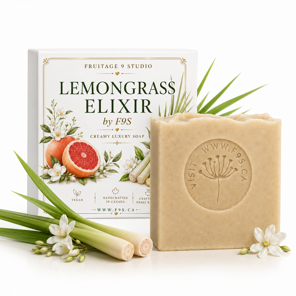 Lemongrass elixir by f9s luxury bar soap 2 for $15  Fruitage 9 Studio