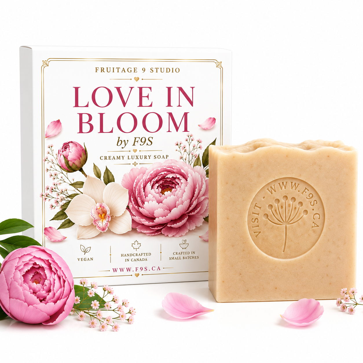Love in bloom by F9S - Variants Available Luxury Plant Based Creamy Soap, Perfume Oil Roller & Set Fruitage 9 Studio