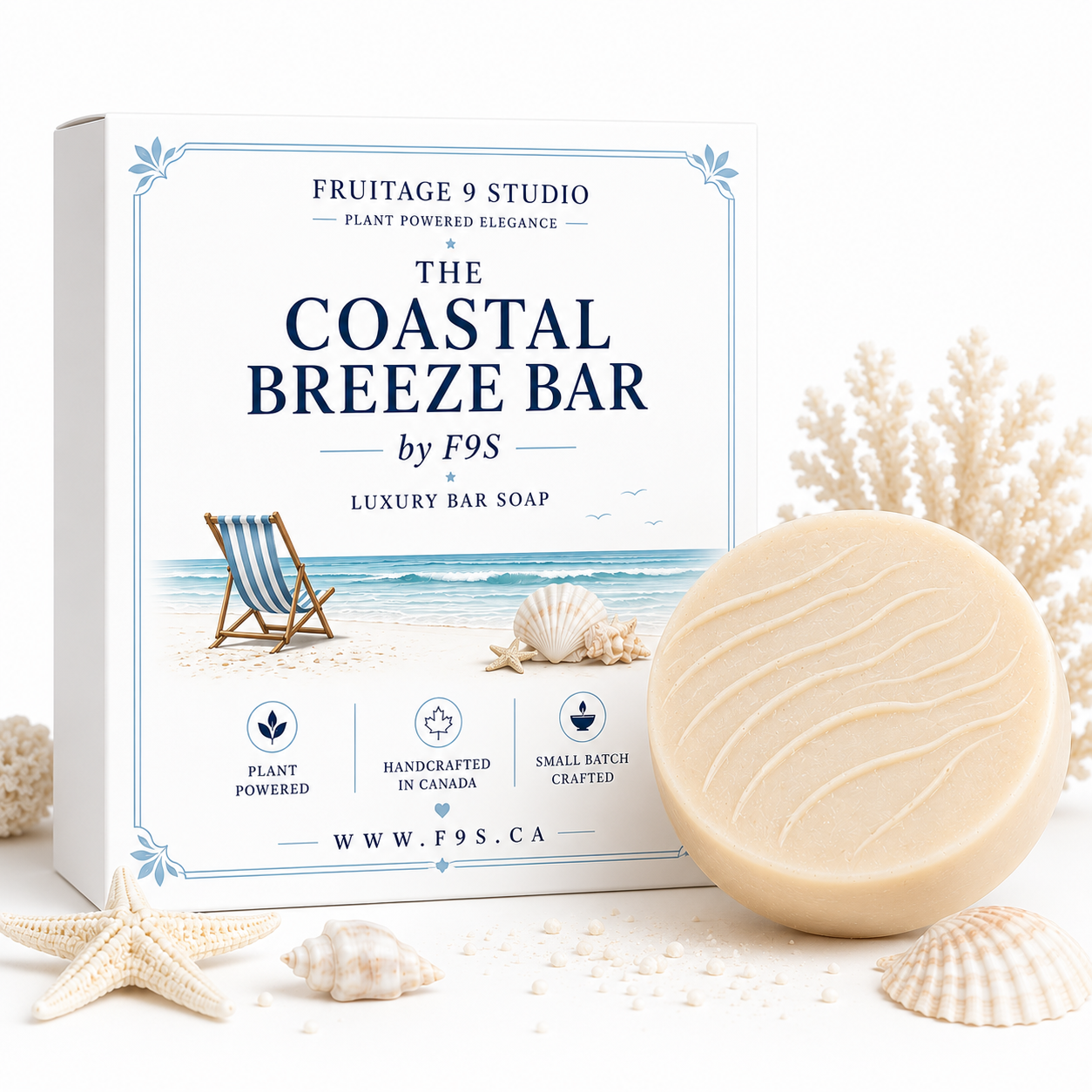 The Coastal Breeze Bar by F9S Luxury Bar Soap 2 for $15  Fruitage 9 Studio