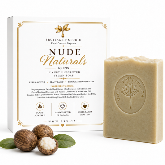 Nude Naturals by f9s Luxury Unscented Vegan Soap - Coming Soon
2 for 15 Fruitage 9 Studio