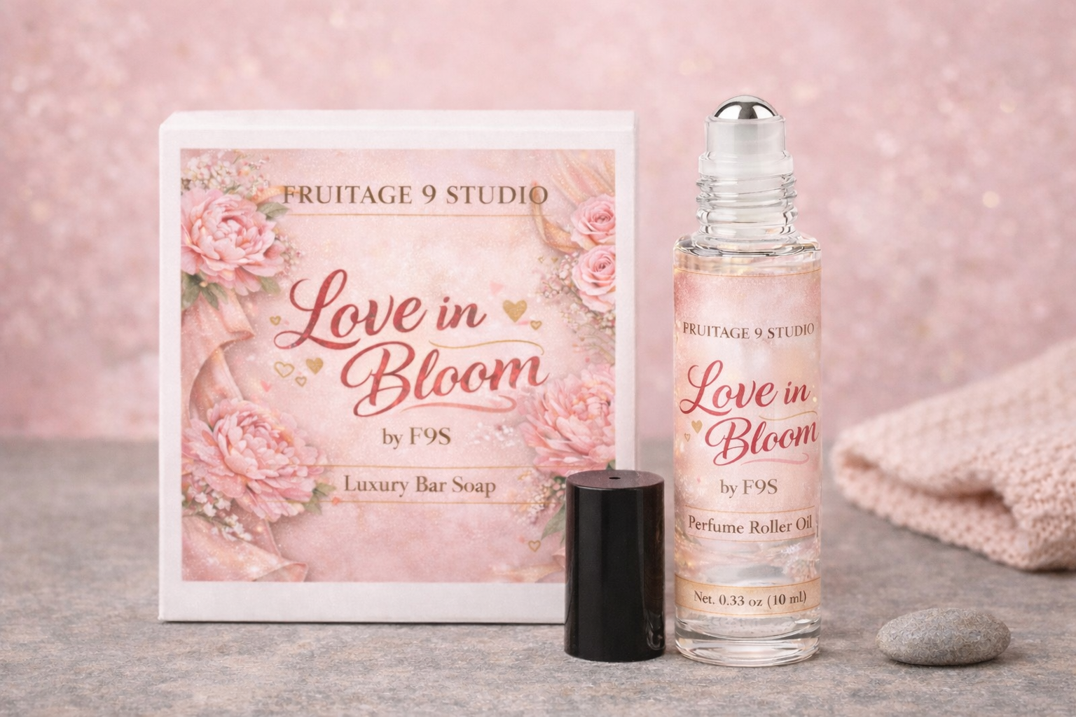Love in bloom by F9S - Variants Available Luxury Bar Soap, Perfume Oil Roller & Set